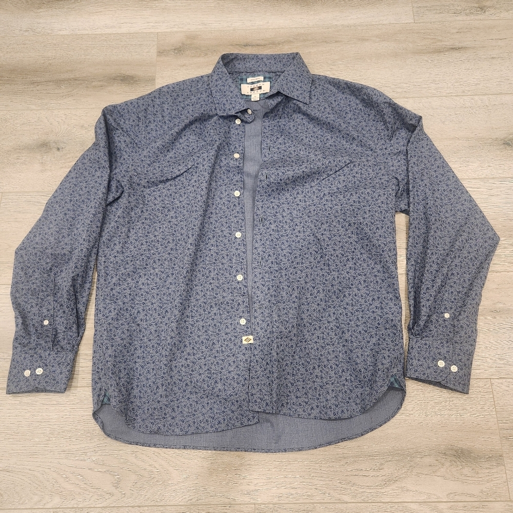 NWOT Joseph Abboud Navy Floral Button Down Shirt SIZE XL